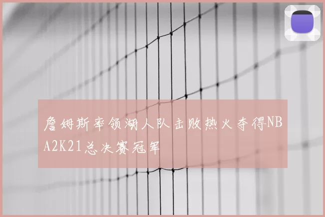 詹姆斯率领湖人队击败热火夺得NBA2K21总决赛冠军